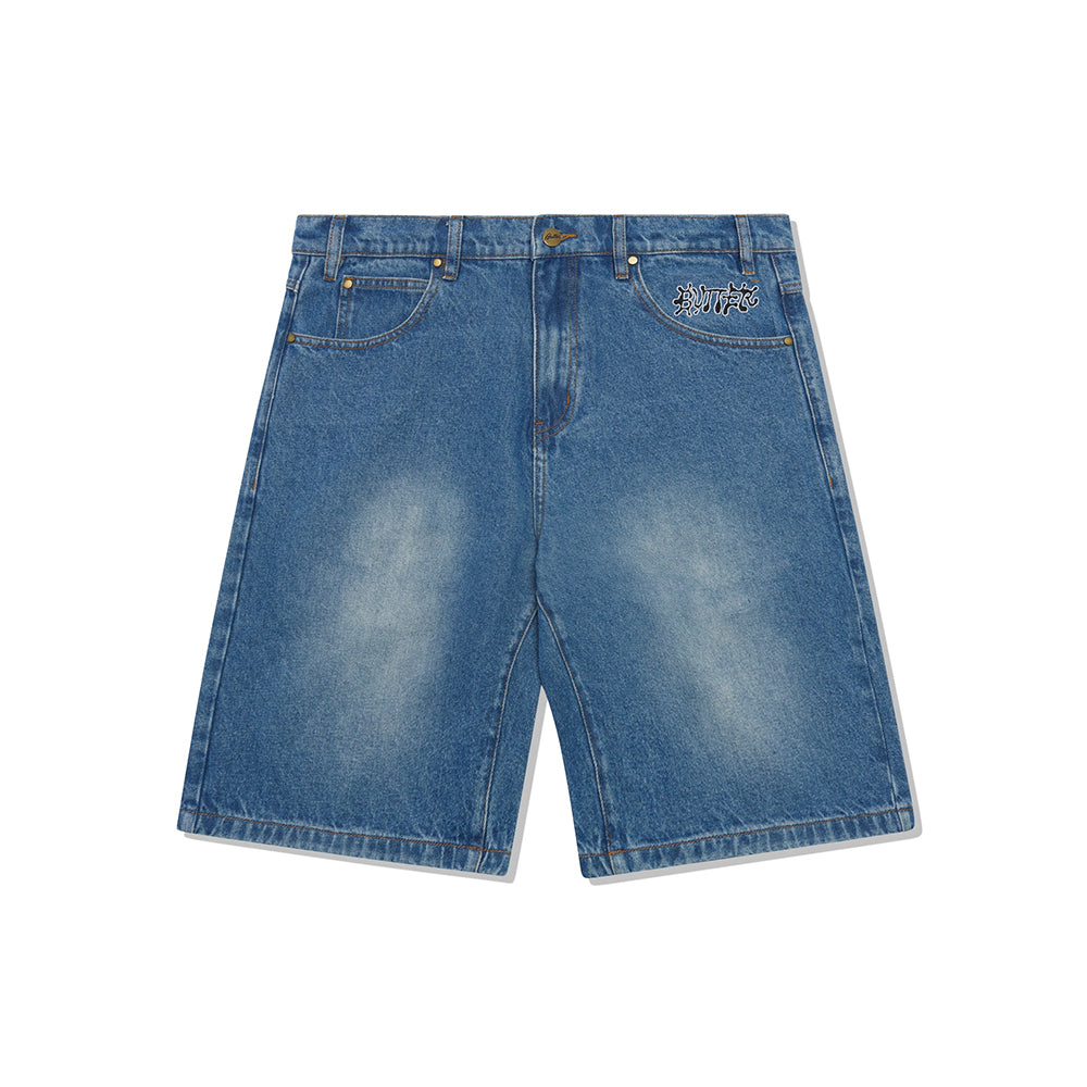 Butter Goods Ink Denim Shorts - Worn Blue - Crowdless