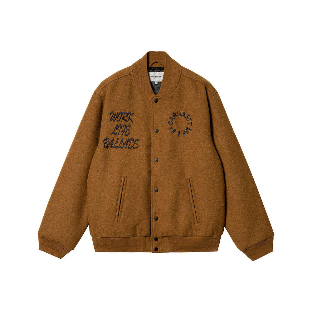 Carhartt WIP Work Varsity Bomber - Deep H Brown - Crowdless