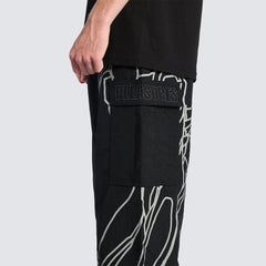 Pleasures Eva-1 Cargo Pants - Black - Crowdless