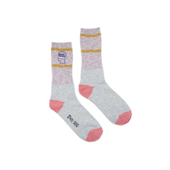 Brain Dead Slub 2 Stripes Crew Sock - Light Blue - Crowdless