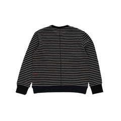 Pop Striped Waffle Crewneck - Grey/Black