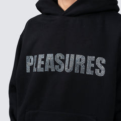 Pleasures Rhinestone Impact Hoodie - Black - Crowdless