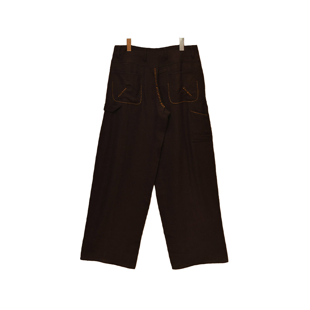 Kartik Research Shaanti Trouser - Chocolate/Saffron - Crowdless