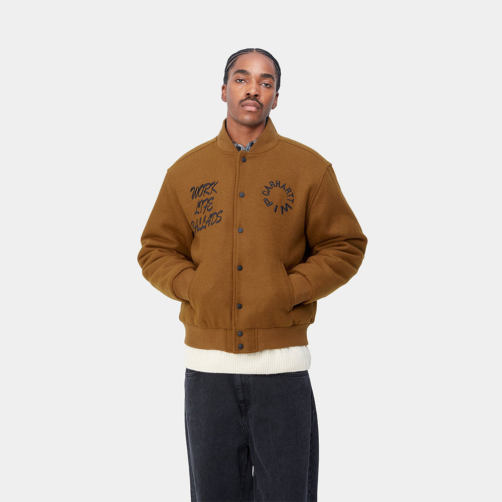 Carhartt WIP Work Varsity Bomber - Deep H Brown - Crowdless