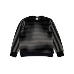 Pop Striped Waffle Crewneck - Grey/Black