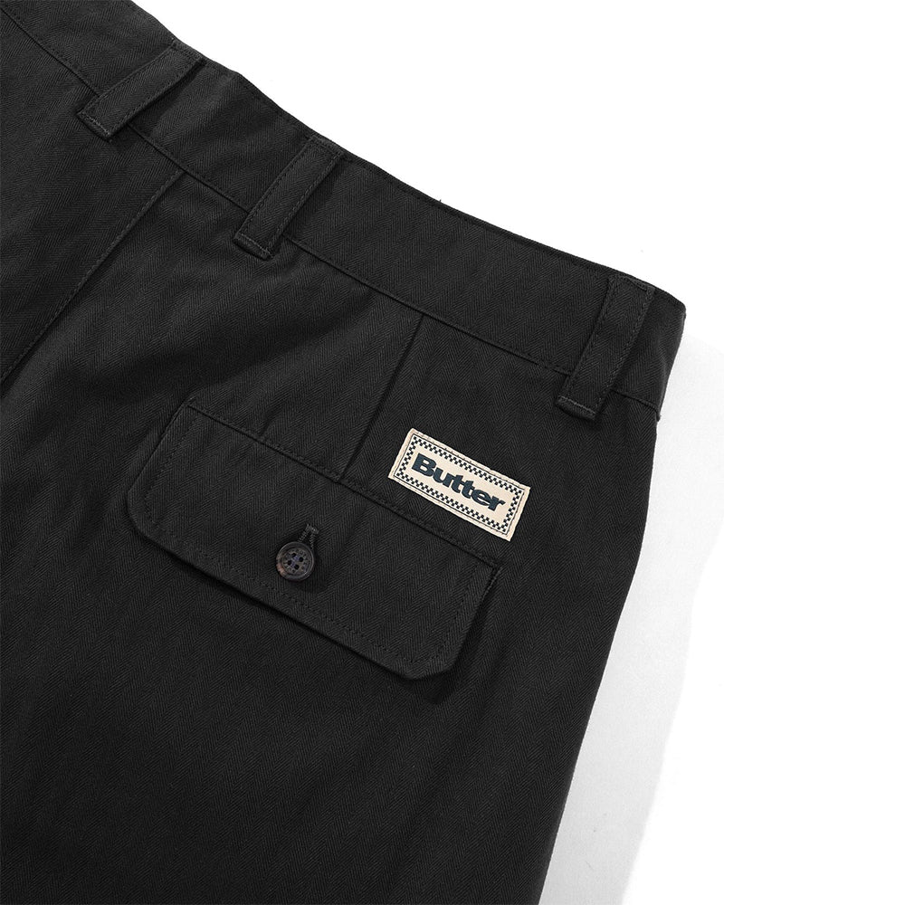 Butter Goods Pleated Trousers - Black - Crowdless