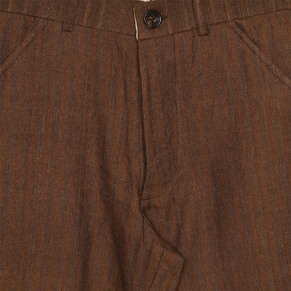 Kartik Research Flat Front Flare Trouser - Purple/ Brown - Crowdless