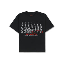 Pleasures Calendar Heavyweight T-Shirt - Black - Crowdless