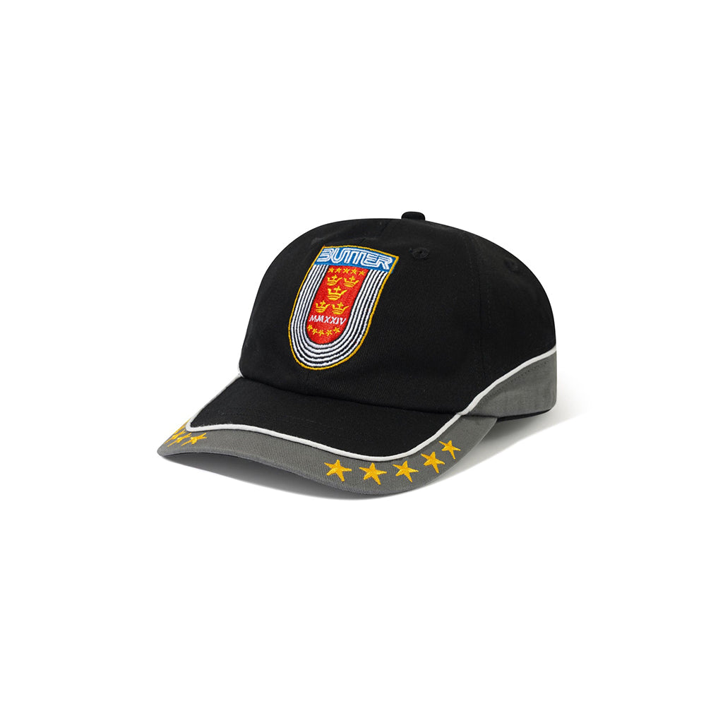 Crown 6 Panel Cap - Black/Carbon