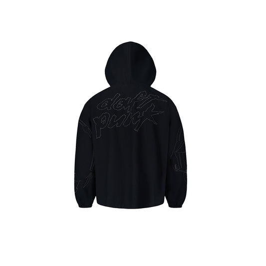 Pleasures Digital Zip Poncho Hoodie - Black - Crowdless