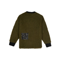 Brain Dead Future Vision Boxy Knit Sweater - Olive - Crowdless