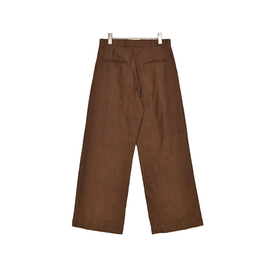 Kartik Research Flat Front Flare Trouser - Purple/ Brown - Crowdless