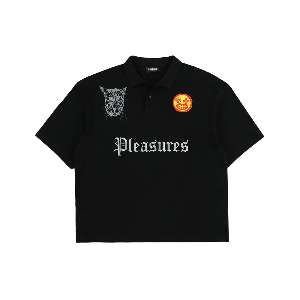 Pleasures WYATT Polo - Black - Crowdless