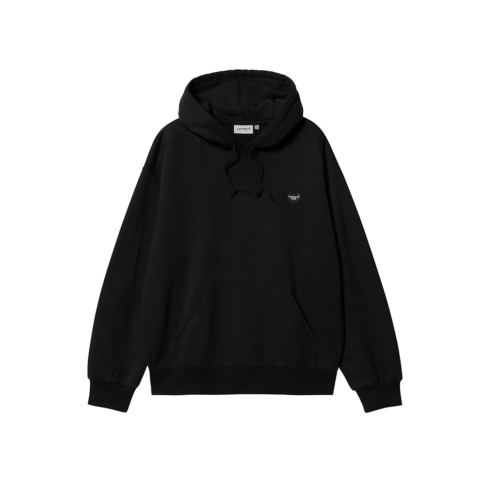 Carhartt WIP Hooded Heart Patch Sweat - Black - Crowdless