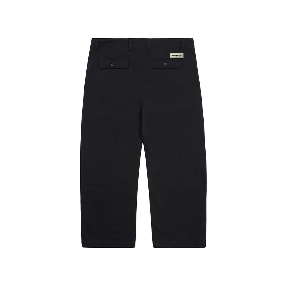 Butter Goods Pleated Trousers - Black - Crowdless