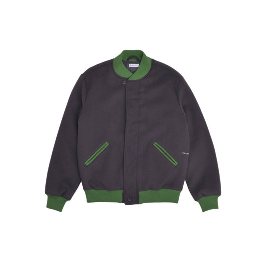 Pop Varsity Jacket - Charcoal/Foliage