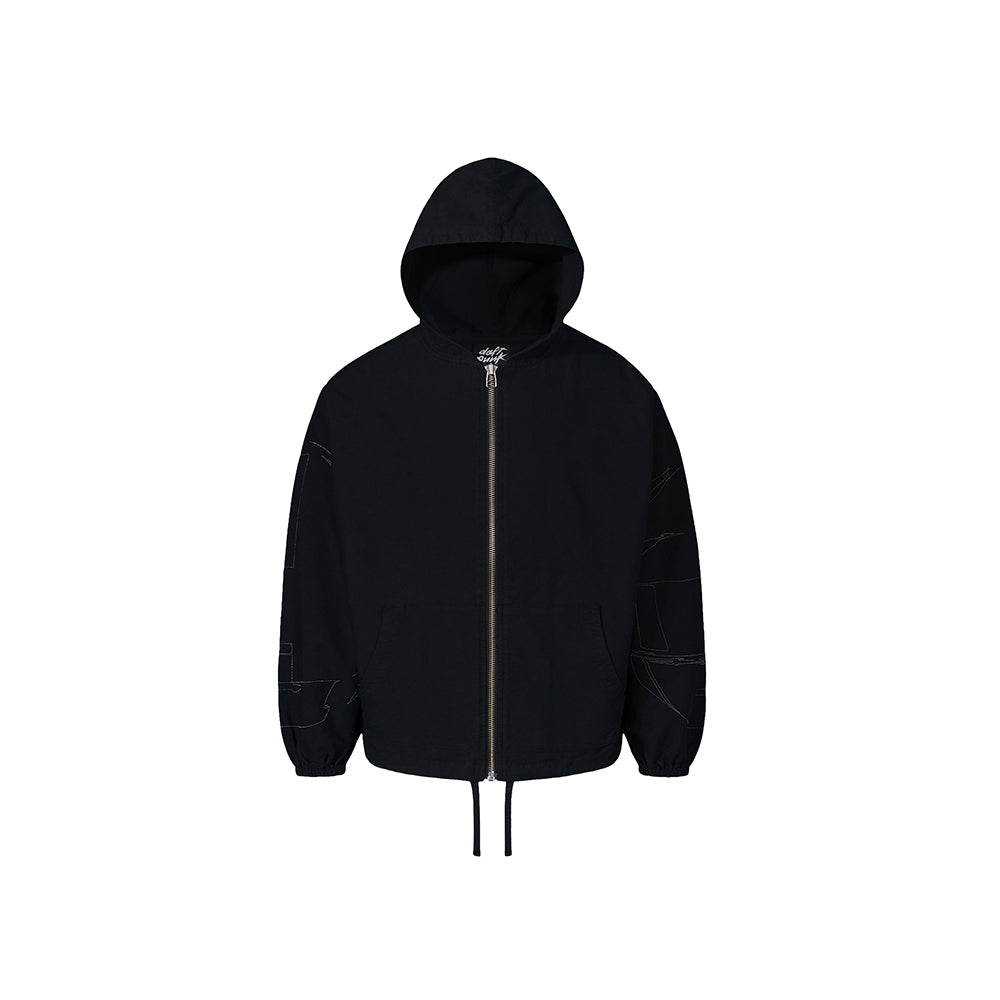 Pleasures Digital Zip Poncho Hoodie - Black - Crowdless