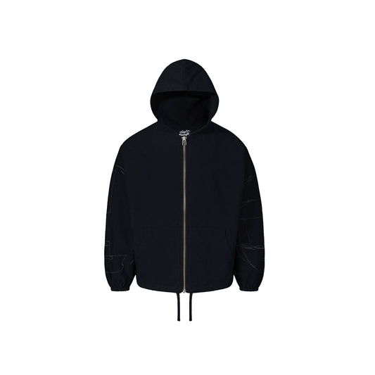 Pleasures Digital Zip Poncho Hoodie - Black - Crowdless