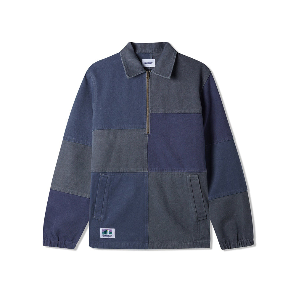 Butter Goods Washed Canvas Patchwork Jacket - Washed Navy - Crowdless
