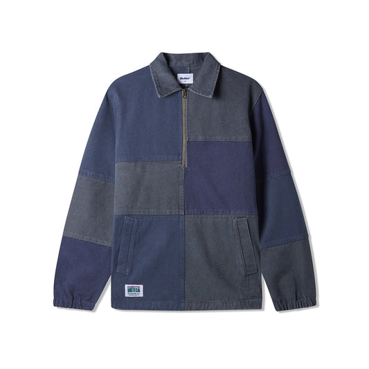 Washed Canvas Patchwork Jacket - Washed Navy