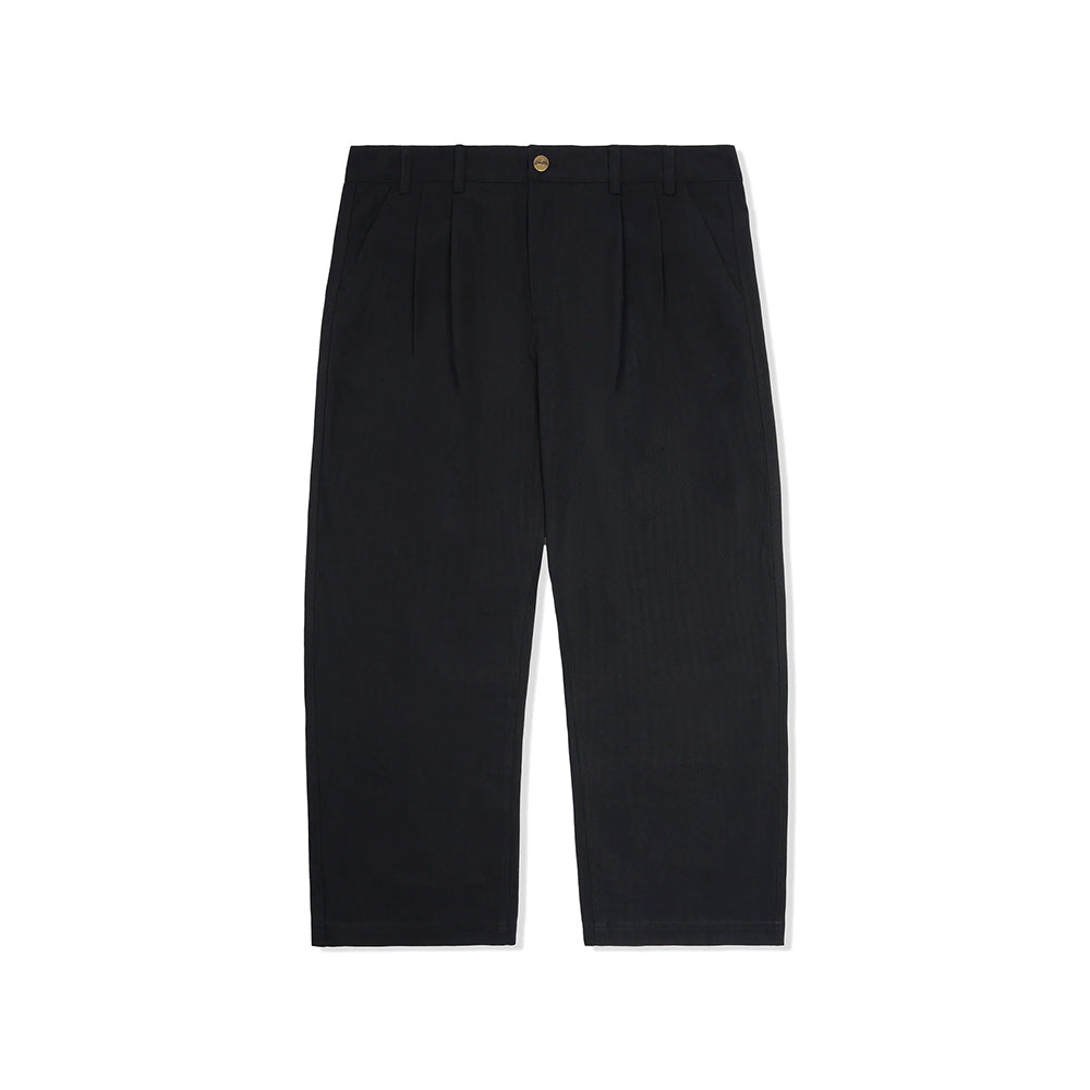 Butter Goods Pleated Trousers - Black - Crowdless