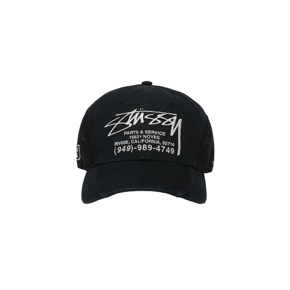 Stüssy Lp Service Mesh Strapback Cap - Black - Crowdless