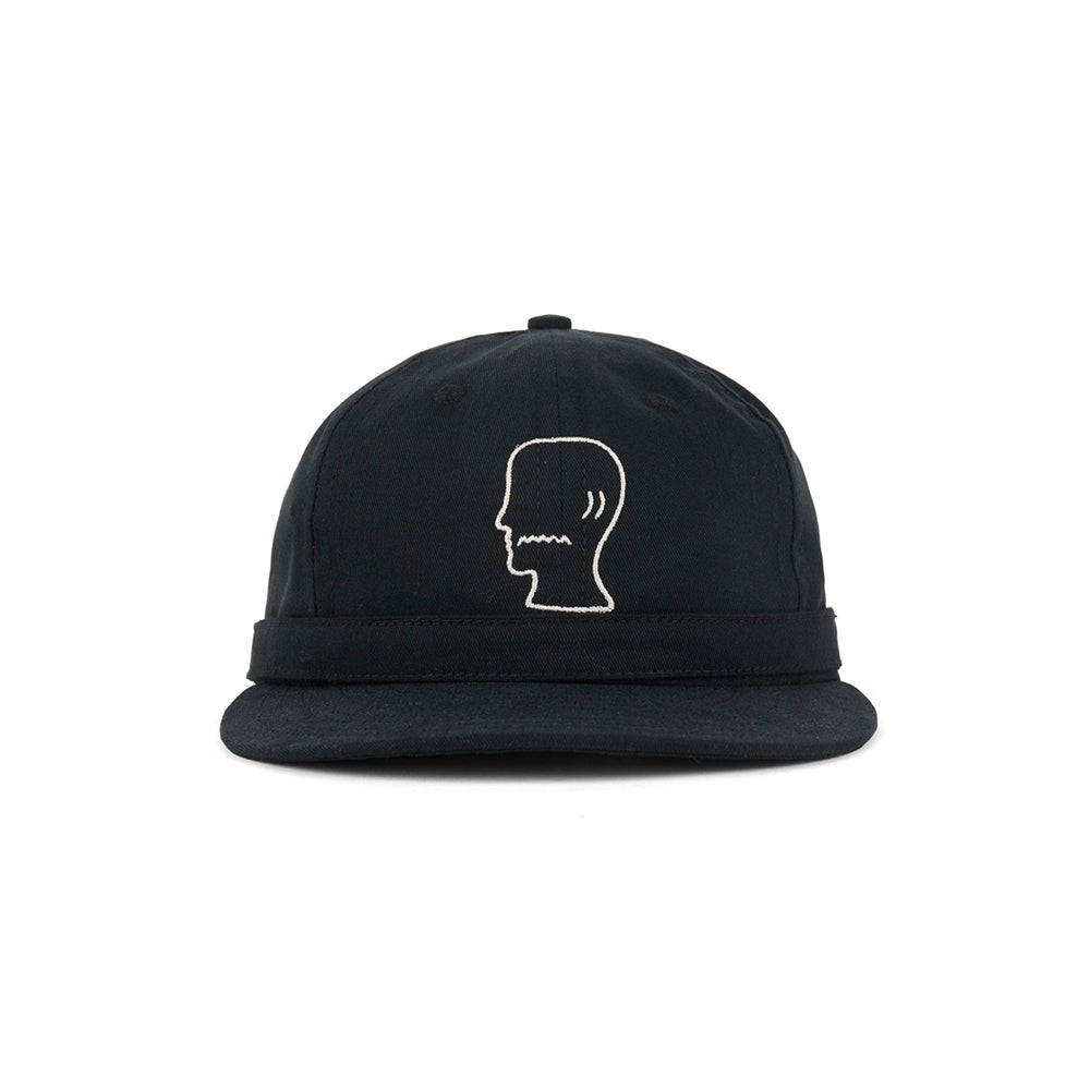 Brain Dead Extended Strap 6 Panel Logohead Hat - Black - Crowdless