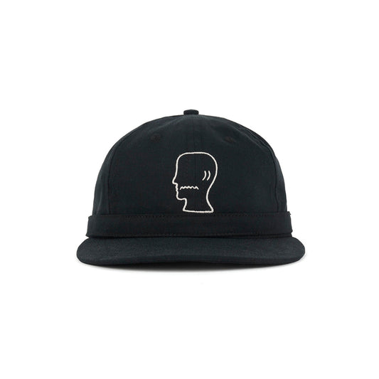 Brain Dead Extended Strap 6 Panel Logohead Hat - Black - Crowdless
