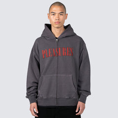 Pleasures Onyx Zip Up Hoodie - Faded Black - Crowdless