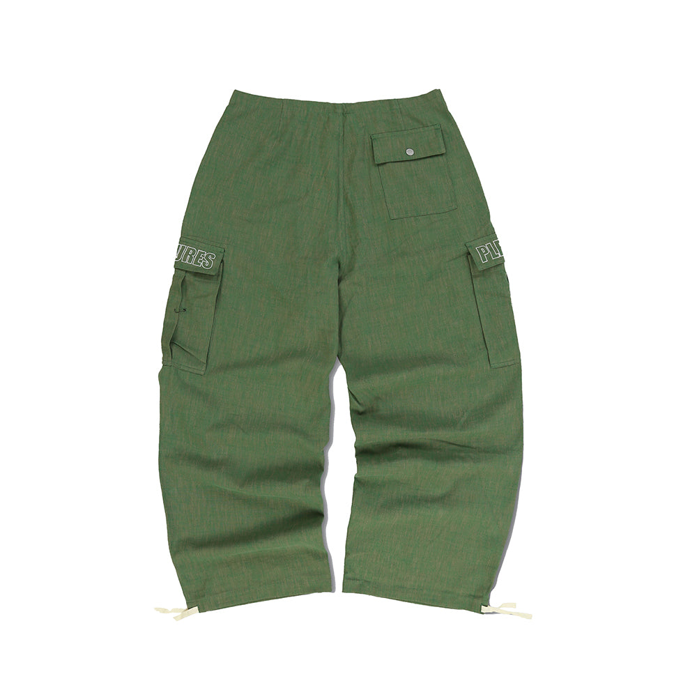 Pleasures Visitor Wide Fit Cargo Pants - Green - Crowdless