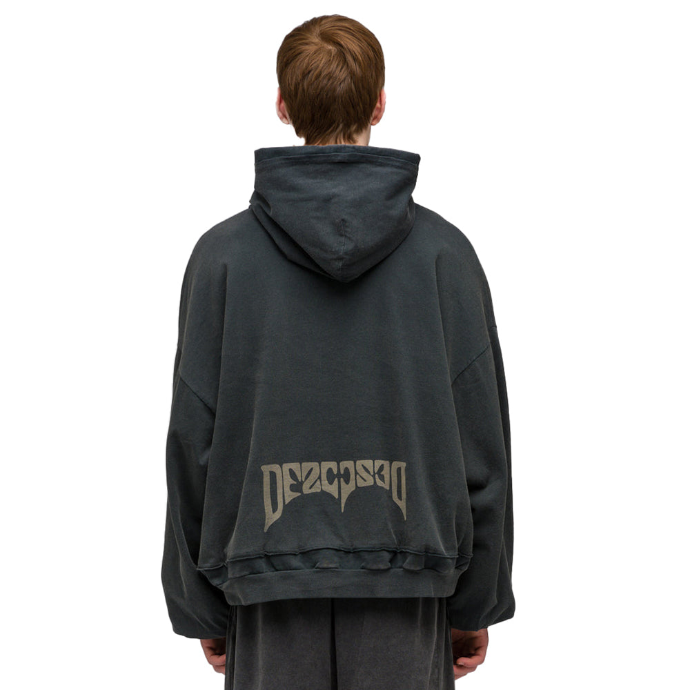 032c “Psychic” Layered Bubble Hoodie - Faded Black - Crowdless