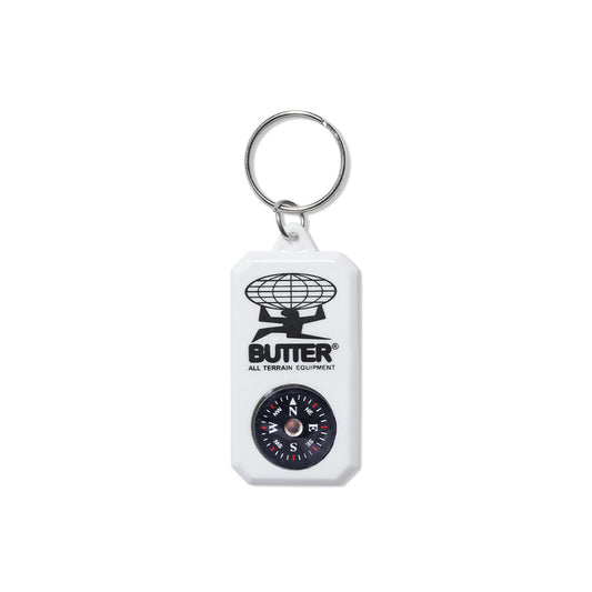 Butter Goods Terrain Compass Keychain - White - Crowdless