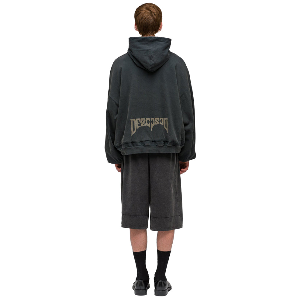 032c “Psychic” Layered Bubble Hoodie - Faded Black - Crowdless