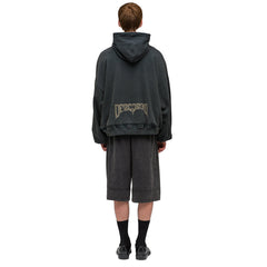 032c “Psychic” Layered Bubble Hoodie - Faded Black - Crowdless