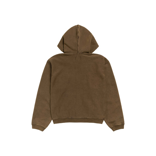 Faded Graphic Zip Hoodie - Washed Olive