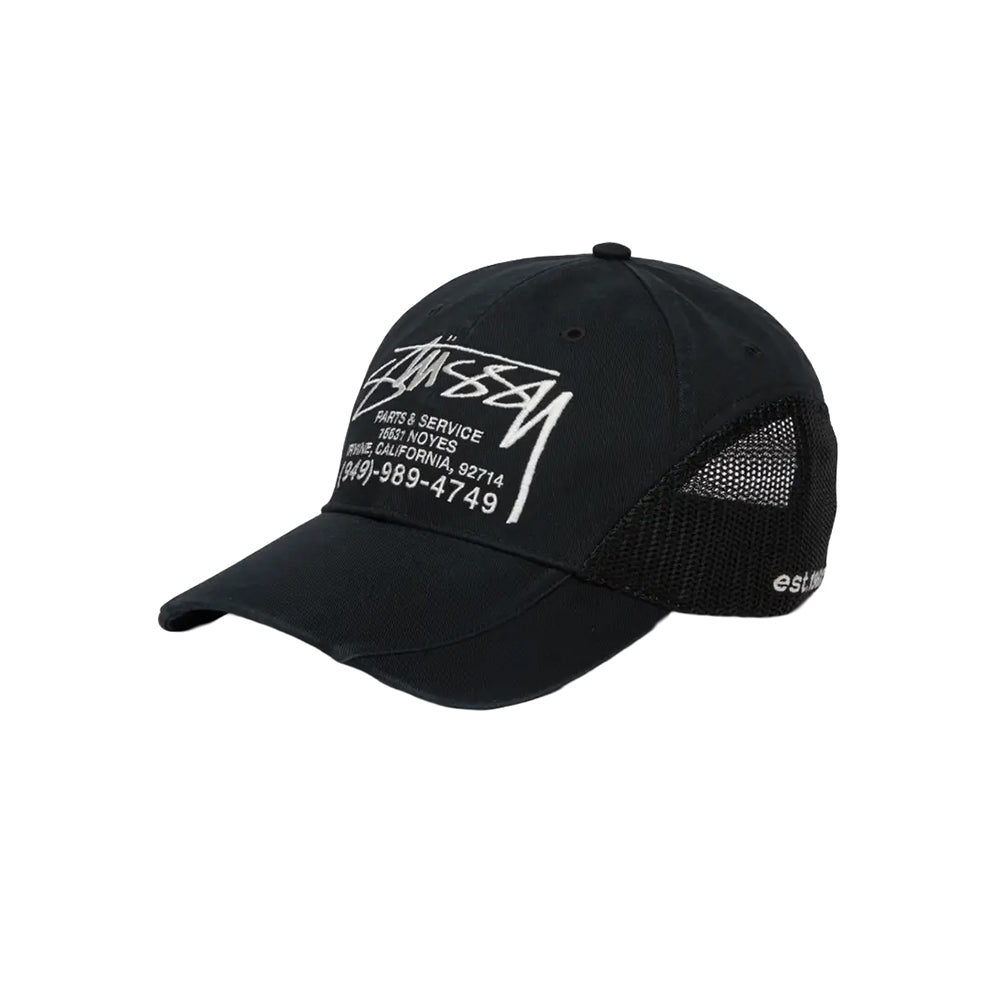 Stüssy Lp Service Mesh Strapback Cap - Black - Crowdless