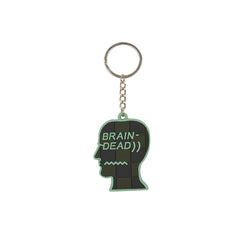 Checkered Logohead Keychain - Green/Brown