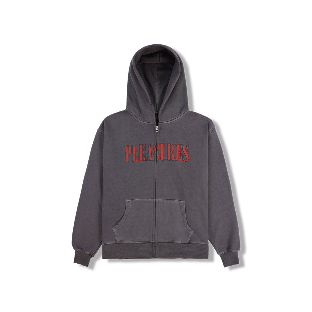 Pleasures Onyx Zip Up Hoodie - Faded Black - Crowdless