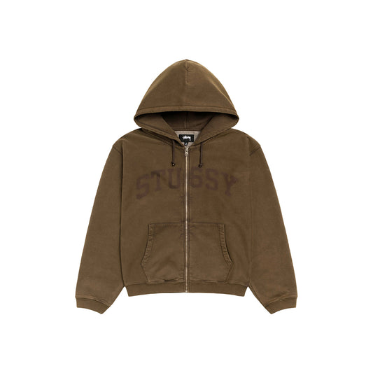 Faded Graphic Zip Hoodie - Washed Olive