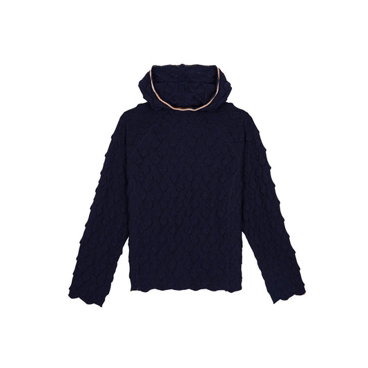 Bubble Knit Hoodie - Midnight Blue