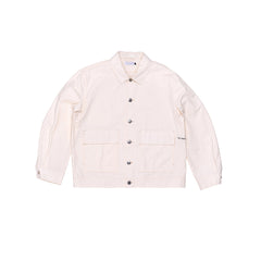 Pop Trading Company Pop Full Button Linen Jacket - Off White - Crowdless