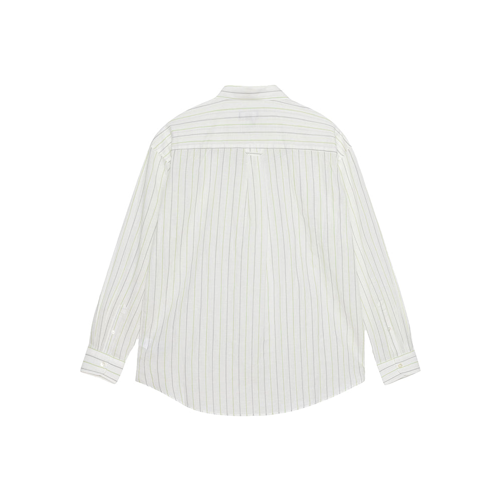 Stüssy Classic Shirt Striped Cotton Linen - White - Crowdless