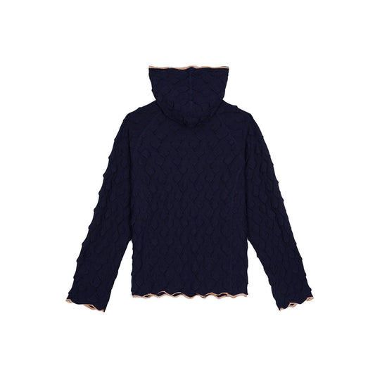 Bubble Knit Hoodie - Midnight Blue