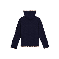Bubble Knit Hoodie - Midnight Blue