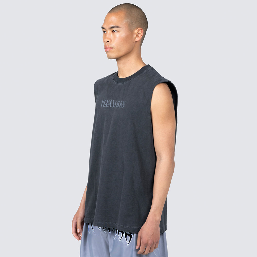 Pleasures Onyx Sleeveless Shirt - Faded Black - Crowdless