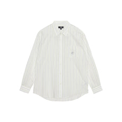 Stüssy Classic Shirt Striped Cotton Linen - White - Crowdless