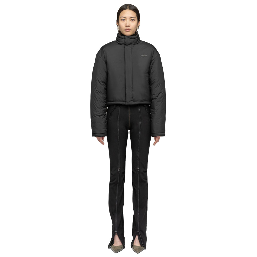 032c ‘’Team’’ Tag Cropped Puffer Jacket - Black - Crowdless