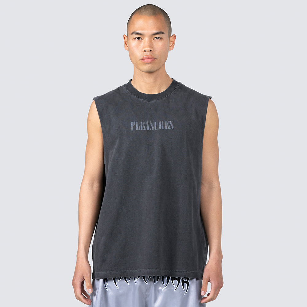 Pleasures Onyx Sleeveless Shirt - Faded Black - Crowdless