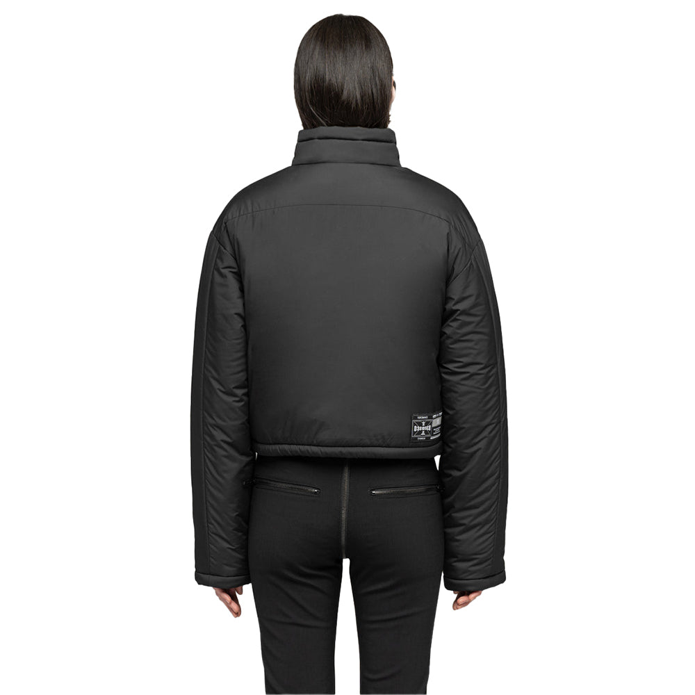 032c ‘’Team’’ Tag Cropped Puffer Jacket - Black - Crowdless