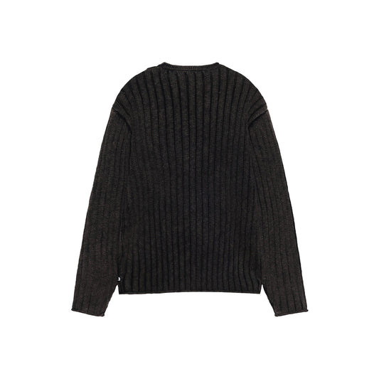 Cotton Slub Rib Crew - Black